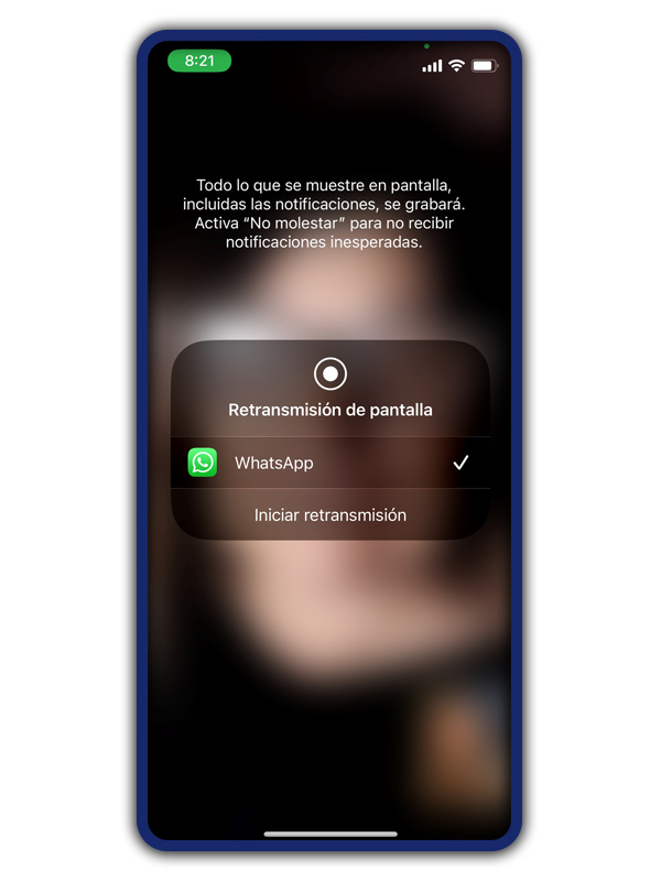 iniciar compartir pantalla